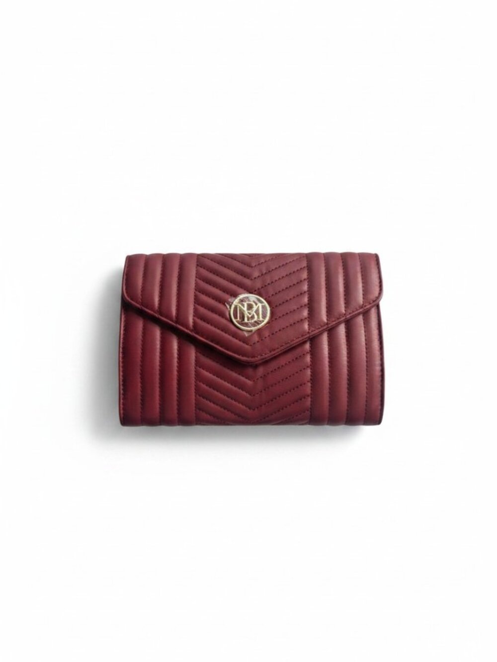 Badgley Mischka Burgundy Quilted Convertible Crossbody Clutch NWT‎